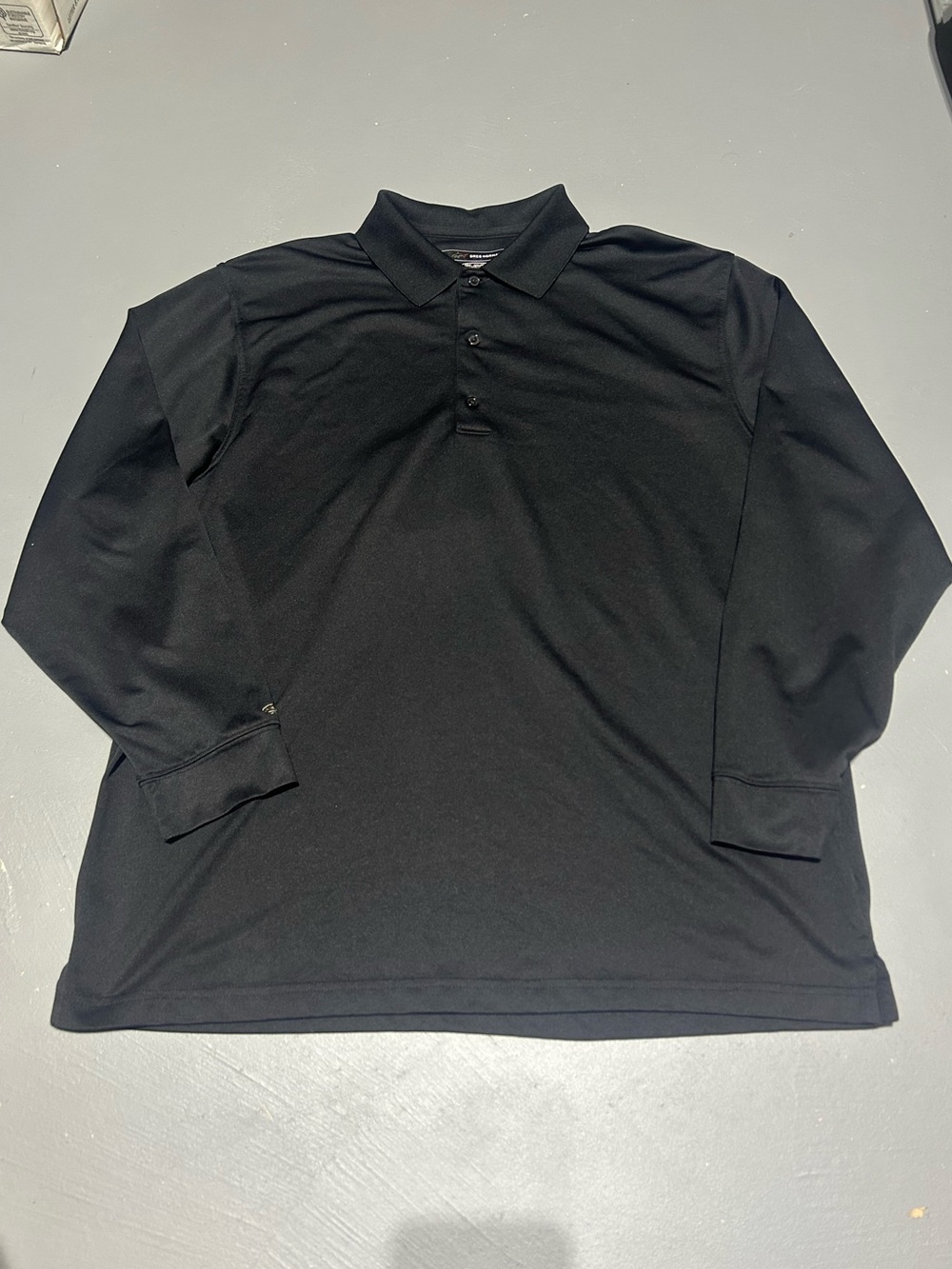 Greg Norman Play Dry Black Thick Premium Long Sleeve Polo Shirt (Men’s Size XL)